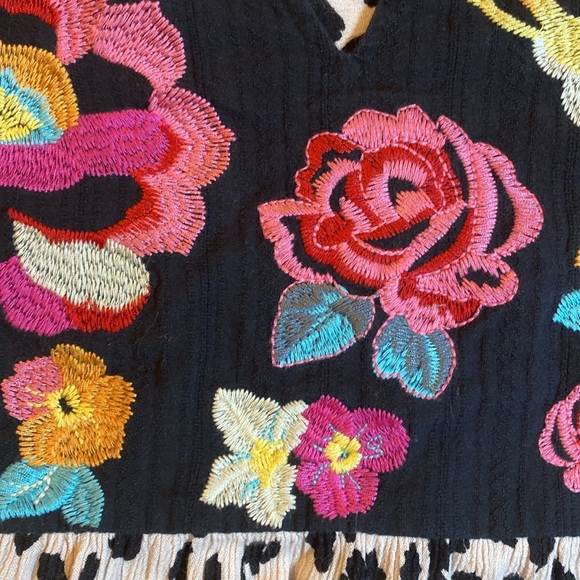 Savanna Jane Leopard Print Top Size S Embroidered Folk Art Shabby Chic Boho - Picture 6 of 8